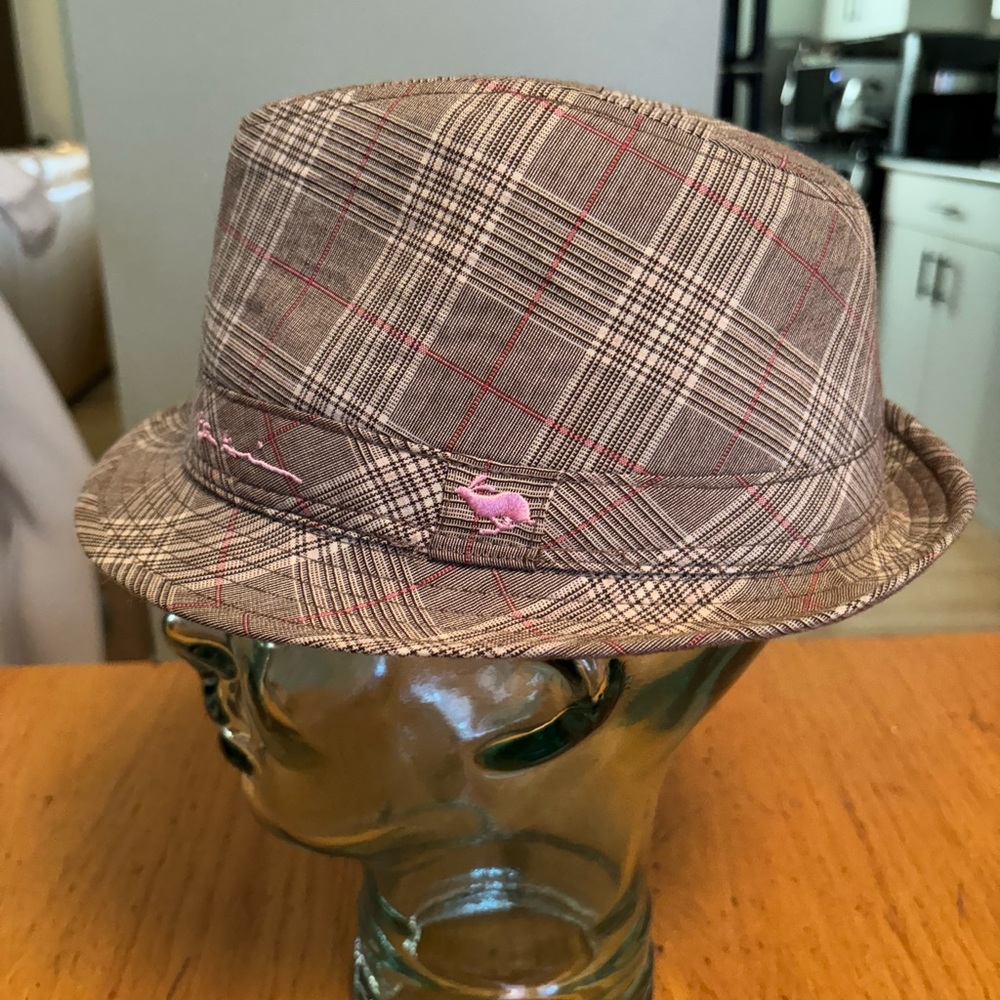Peter Grimm Plaid Fedora Hat o/s Pink Lining